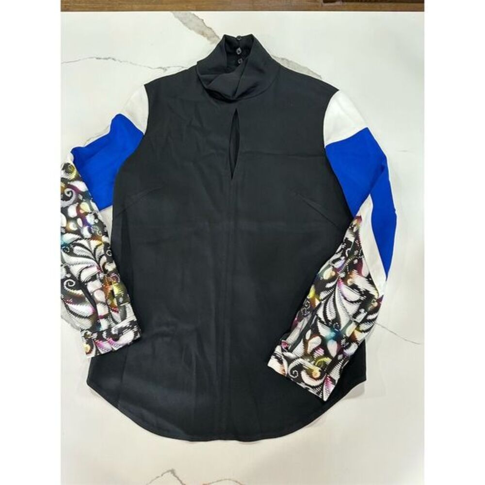 Peter‎ Pilotto Women's Size 8 Art Abstract Turtleneck Top Multicolor